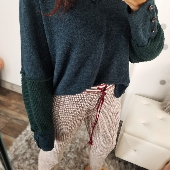 Last1️⃣ Winter Thermal Waffle Knit Joggers Fall Loungewear Drawstring Pants - Picture 5 of 8